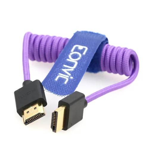 Miniatura 15 de 8K HDMI to Down HDMI High Speed Black Coiled Braided Cable for Sony A7S3 FX3 FX9 Canon C70 Z CAM E2 Camera Atomos Ninja V Shinobi SmallHD Portkeys