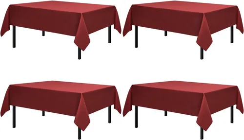 Miniatura 26 de Romanstile Mantel rectangular de poliéster, paquete de 2 manteles rectangulares de 60 x 84 pulgadas, resistentes a las manchas y a las arrugas, Negro