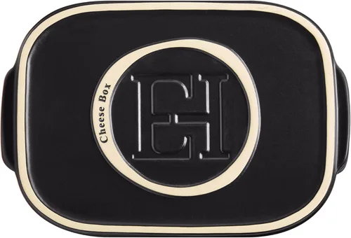 Miniatura 2 de Emile Henry, Caja de almacenamiento de queso negro/bandeja para servir, 12 x 8 x 4.4 pulgadas