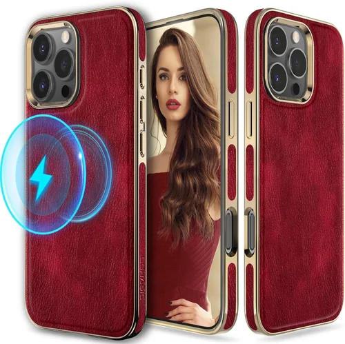 Miniatura 24 de LOHASIC Funda de cuero para iPhone 17 Pro, compatible con MagSafe Professional Business Style Funda protectora de piel sintética de primera calidad