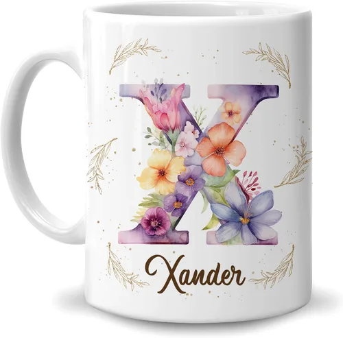Miniatura 11 de Hyturtle Taza de café personalizada con inicial con nombre, monograma de cumpleaños, regalos de Navidad para niñas y mujeres, letra A del alfabeto