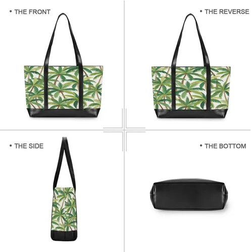 Miniatura 3 de Summer Cartoon Coconut Tree fashion laptop tote bag for women with zipper computer tote bags for women for Travel Essentials Beach Gifts Birthday