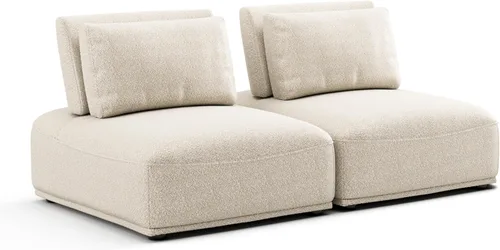 Furniture of America Tatiana Modern Boucle - Sofá modular de 2 plazas con respaldo ajustable para sala de estar, oficina, combinación libre,