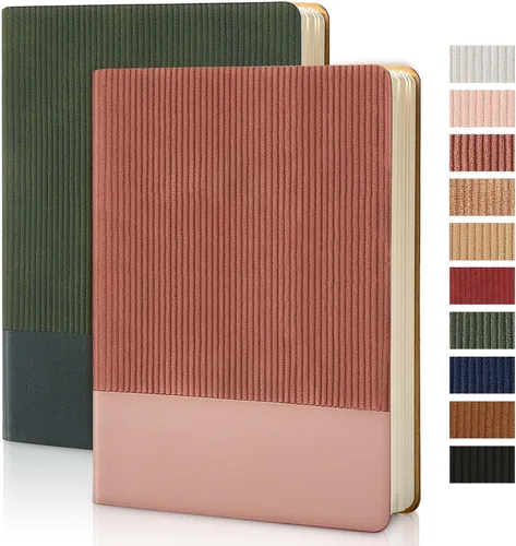 Miniatura 30 de Cuaderno con Líneas para Trabajo, Cuaderno de Notas con Rayas Universitarias 5.79"x8.27" A5 Cuero PU para Escritura Diaria 216 Páginas para Mujeres