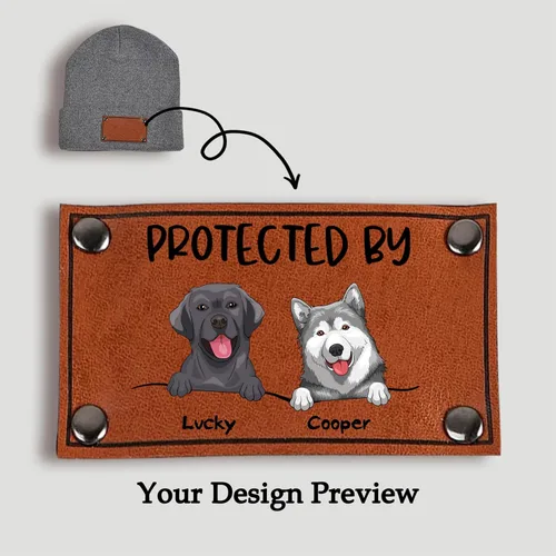 Miniatura 2 de Gossby Gorro de bebé personalizado con parche de cuero vegano para niño y niña, protegido por - Regalo personalizado para recién nacido, niño
