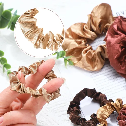 Miniatura 3 de WILLBOND 24 coleteros de satén para el cabello, bandas elásticas de seda a granel, soporte para cola de caballo para mujeres y niñas, accesorios