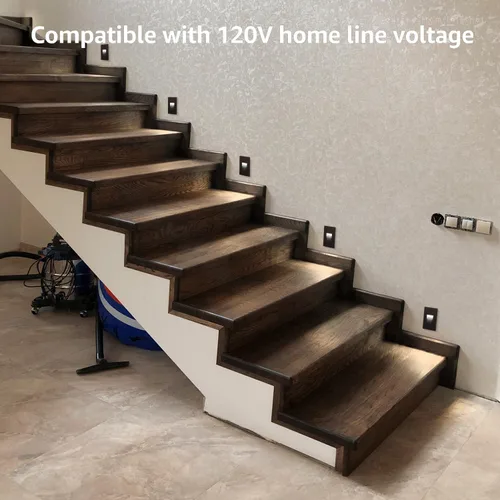 Miniatura 7 de LEONLITE - Luces LED para escalones de 3CCT 120V, 3.5W 110LM regulables del 5% al 100%, impermeables para interiores y exteriores, verticales, luz