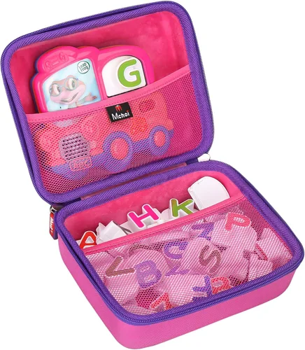 Miniatura 2 de Estuche de transporte de almacenamiento compatible con el juego de letras magnéticas Leapfrog Fridge Phonics, rosa, solo funda