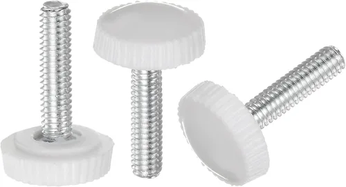 Miniatura 6 de uxcell 20 pomos moleteados de rosca métrica macho M4 x 0.236 in, pomos de sujeción de tornillo de pulgar, mango de plástico con perno roscado