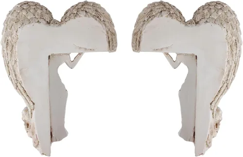 Miniatura 3 de Marco de puerta de ángel, estatua en forma de corazón, escultura de alas en tu esquina, izquierda o derecha, figura de ángel de resina, decoración