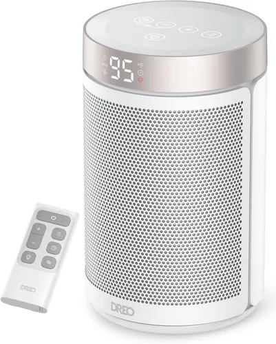 Miniatura 9 de Dreo - Calefactor eléctrico portátil de interior, con termostato, pantalla digital, temporizador 1-12 h, modo ecológico/ventilador, 1500 W PTC, Negro
