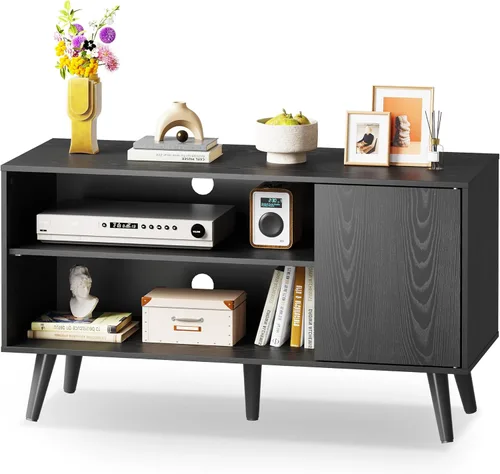Miniatura 13 de WLIVE Soporte de TV para televisores de 40 pulgadas, pequeño centro de entretenimiento con gabinete de almacenamiento, soportes de TV modernos