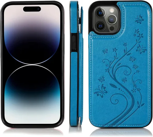 Miniatura 3 de Funda compatible con iPhone 15 Pro Max de 6.7 pulgadas con protector de pantalla de vidrio templado y tarjetero con soporte para tarjetero, funda