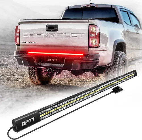 Miniatura 12 de OPT7 - Barra de luz LED Redline de triple fila para puerta trasera de 152 cm con señal de giro ámbar secuencial, marco rígido de aluminio