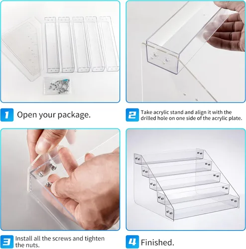 Miniatura 4 de Estante de especias acrílico de varios niveles, estante organizador de condimentos para encimera, gabinete, despensa, almacenamiento de cocina - 5 1