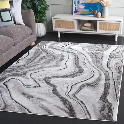 Miniatura 24 de SAFAVIEH Craft Collection - Alfombra decorativa, 2'3" x 4', azul y gris, diseño abstracto moderno, no desprende pelusa y de fácil cuidado, ideal