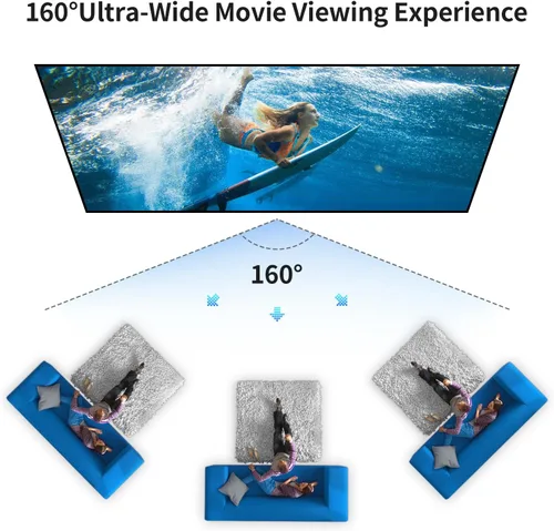 Miniatura 2 de Vamvo - Pantalla de proyector para exteriores, pantalla de proyectores portátiles con soporte de aleación de aluminio, pantallas plegables de 120