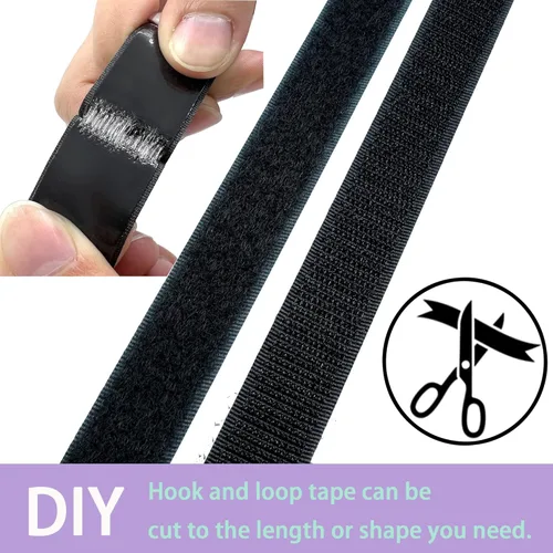 Miniatura 2 de 1 pulgada x 33 pies de cinta adhesiva de gancho y bucle, tiras de gancho y bucle de nylon multiusos resistentes, rollos de cinta adhesiva