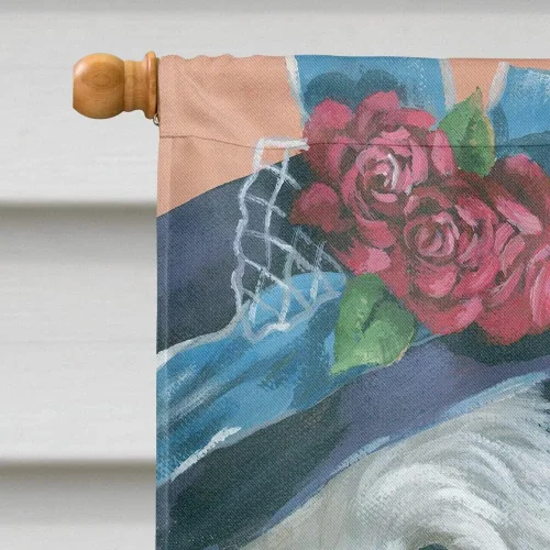 Miniatura 379 de Caroline's Treasures PPP3090GF - Bandera decorativa para jardín de bulldog inglés y otoño, para exteriores, patio, flores, tamaño de jardín
