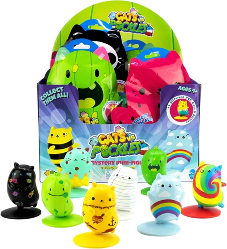 Cats vs Pickles Paquete de 3 mini figuras | Mini figuras para niños | Figuras de animales pequeños | Juguetes de plástico para niños y adultos |