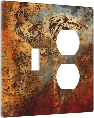 Miniatura 176 de Cubiertas Decorativas para Placas de Interruptor Abstracto Moderno de Mediados de Siglo Arco Boho Sol Dorado Hoja 1 Gang Placa de Pared Cubierta