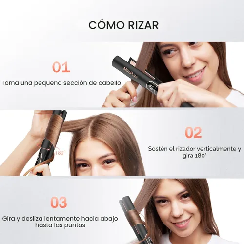 Miniatura 7 de MiroPure Alisadora de Cabello, Alisadora de Cabello con Placas de Titanio de 1 Pulgada con Calentamiento de 15S, Plancha de Cabello Profesional