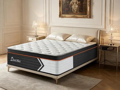 Miniatura 50 de Colchón tamaño individual de 10 pulgadas en una caja, espuma viscoelástica híbrida y resortes embolsados, 7 zonas para dormir de espalda y de lado