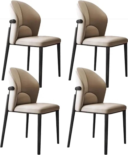 Miniatura 13 de Silla de comedor, sillas de cocina de cuero, sillas de comedor con patas de metal, silla de sala de espera para vestíbulo, sala de entrenamiento