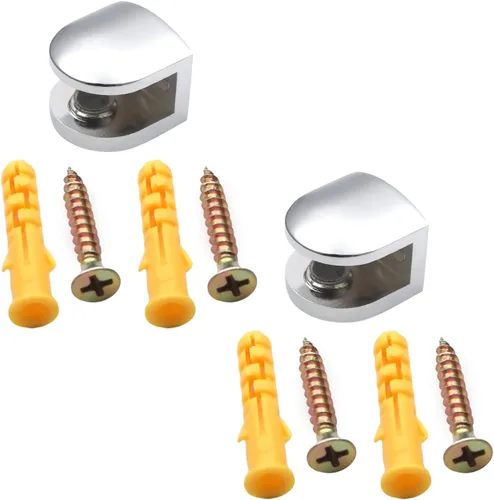 Miniatura 4 de Soporte de estante de vidrio ajustable de aleación de zinc A9 Soporte de clip de abrazadera de gabinete de puerta para 0.197-0.315 in de grosor