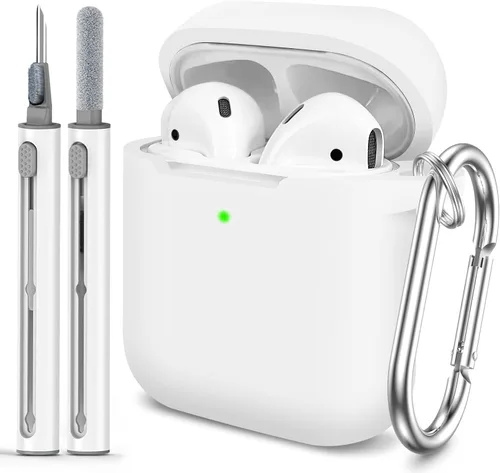Miniatura 17 de Funda Protectora para AirPods 1/2, viene con kit de limpieza, funda protectora de silicona suave con hebilla, compatible con estuche de carga
