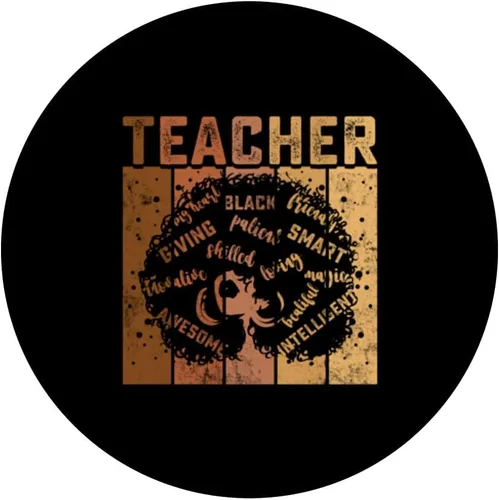 Miniatura 3 de Black Smart Teacher Afro Love Melanin African American Women PopSockets Swappable PopGrip