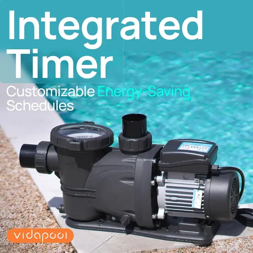 Miniatura 2 de Bomba de Piscina para Dentro y Sobre el Suelo, Autocebante de Alto Flujo (con Temporizador, 1.5HP, 7350 GPH, 115V)