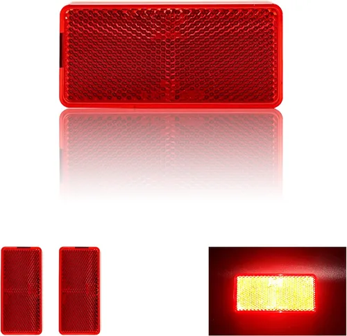 Miniatura 6 de Reflector autoadhesivo rectángulo 94X44mm seguridad impermeable pegar en árboles de buzón de entrada Blanco