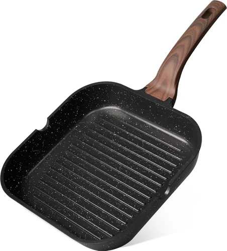 Miniatura 8 de Kikcoin Juego de ollas y sartenes antiadherentes de 31 piezas de cocina antiadherentes con sartén para parrilla, cacerola para hornear, color negro