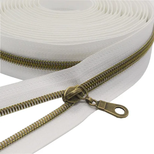 Miniatura 11 de YaHoGa #5 Cremalleras metálicas de nailon color latón antiguo de The Yard Bulk Cinta beige de 10 yardas con 25 unidades de tiradores para costura