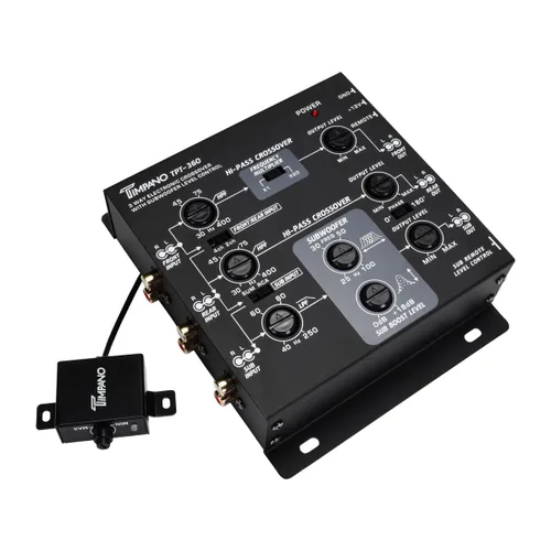 Timpano 3-vías Transmisor electrónico con control remoto de subwoofer y ecualizador TPT-360