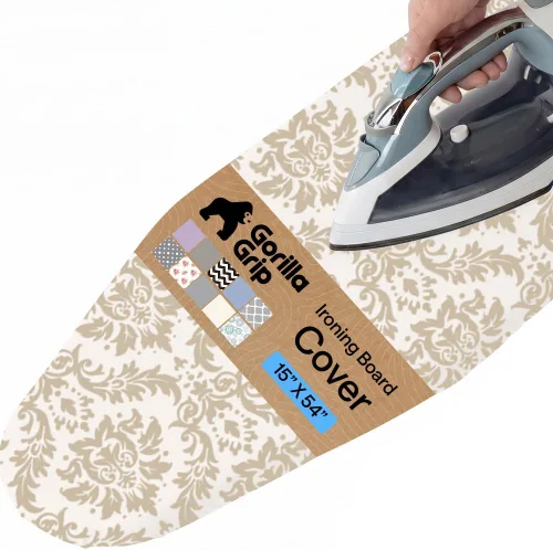 Miniatura 36 de GORILLA GRIP The Original - Funda y almohadilla para tabla de planchar, revestimiento de silicona, acolchado grueso resistente a la quemadura, Gris