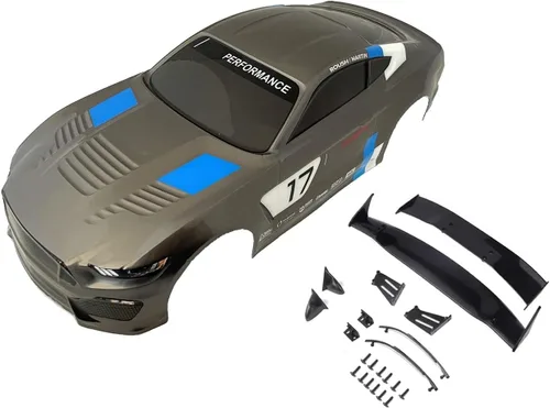 Miniatura 10 de Carrocería de auto de competición de drift pintada a escala 1/10, de 7.5 pulgadas de ancho (190 mm), con accesorios de espejos retrovisores