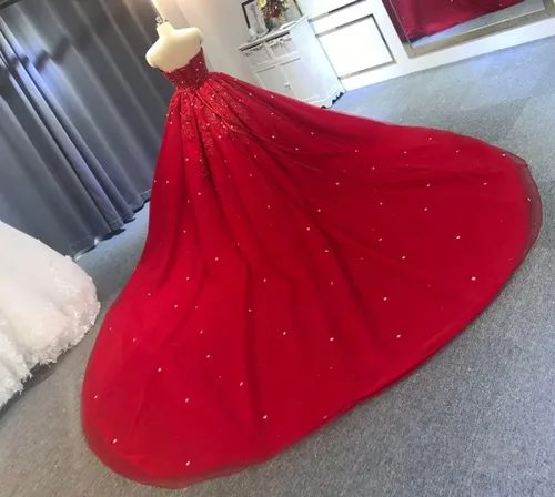Miniatura 3 de Vestidos de Quinceañera de Tul Abullonado para Mujer con Capa de Encaje con Lentejuelas Vestidos de Graduación Escote Corazón Vestido de Baile