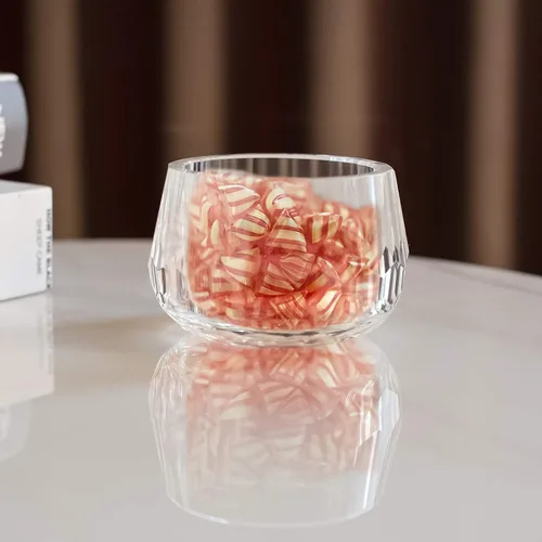 Miniatura 3 de Plato de cristal para dulces, pequeño cuenco decorativo cortado a mano de 3.5 pulgadas de ancho x 2.4 pulgadas de alto para decoración del hogar