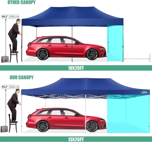 Miniatura 262 de COBIZI Tienda de campaña desplegable de 6.6 x 6.6 pies, toldo resistente, fácil de instalar, impermeable, para exteriores, fiestas, playa, jardín