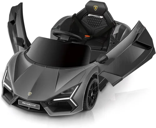 Miniatura 10 de ELEMARA Lamborghini Auto eléctrico de paseo para niños con puerta de tijera, vehículo eléctrico con control remoto, autos para niños para conducir
