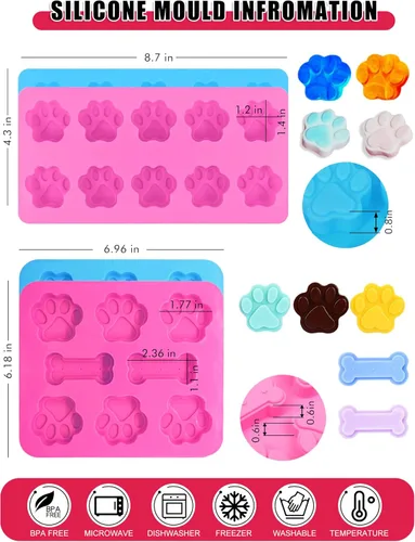 Miniatura 3 de Moldes de Silicona Caseros para Golosinas de Perros - Cortadores de Galletas para Golosinas de Perros - Recetas de Golosinas para Perros, Moldes