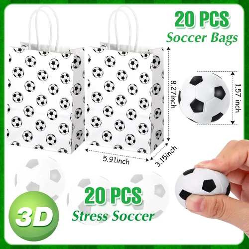 Miniatura 5 de Aoriher 194 piezas de fiesta de fútbol a granel deporte fiesta de cumpleaños regalo de fútbol bolsa de golosinas relleno mini pelota de fútbol
