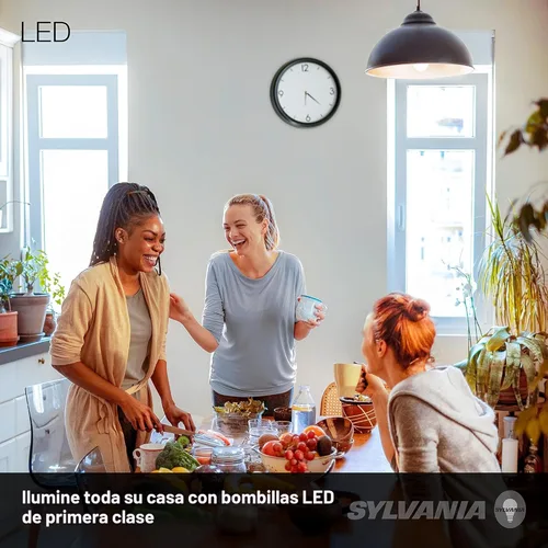Miniatura 4 de Sylvania Bombilla LED, equivalente a 60 W A19, eficiente 8.5 W, base media, acabado esmerilado, 800 lúmenes, blanco suave, paquete de 4 (73888)