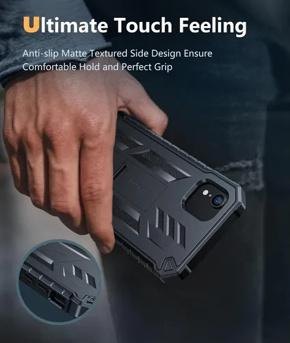 Miniatura 7 de FNTCASE Funda para iPhone XR: [Protector de pantalla y soporte integrados] [Protección contra caídas de grado militar] Funda de teléfono resistente