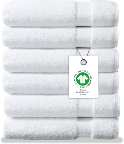 Miniatura 23 de Toalla de baño de felpa de algodón orgánico de lujo Certificado GOTS y OEKO-TEX Toallas de calidad hotelera premium Tecnología Feather Touch