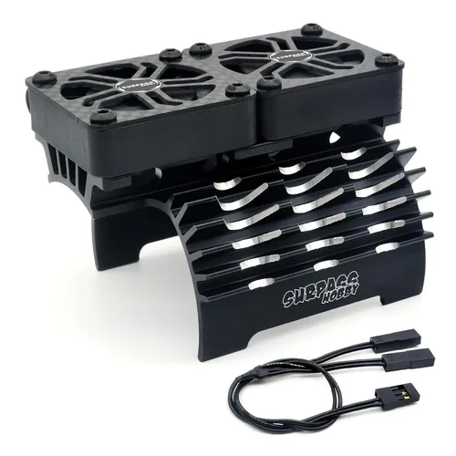 Miniatura 11 de Ventiladores de refrigeración RC de 16000 RPM, ventiladores de refrigeración de motor de coche dual de 1.575 in con disipador de calor de metal