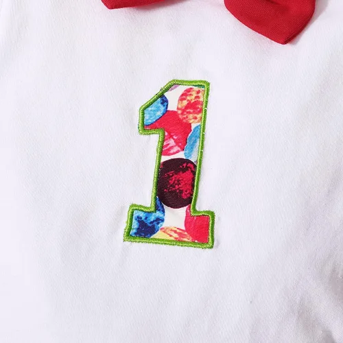 Miniatura 17 de IDOPIP Traje formal para bebé niño para el primer cumpleaños de Cake Smash con corbatín y tirantes y pantalones cortos para sesión de fotos