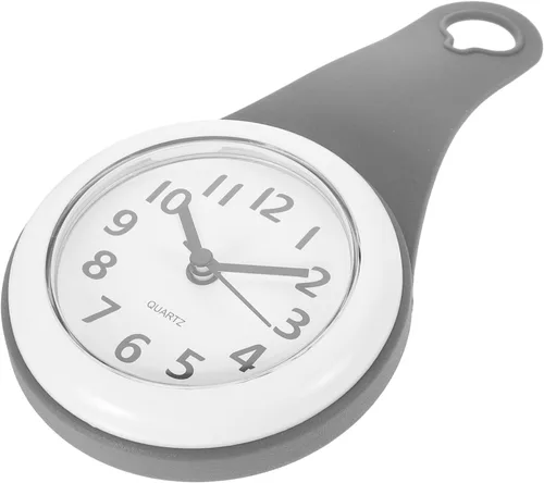 Miniatura 10 de Cabilock Reloj de pared con ventosa para baño, cocina, fácil instalación, gancho de ventosa, mango curvado para uso versátil, marcas de movimiento